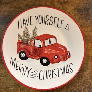 Royal Norfolk Small Plate Red Truck “Have Yourself a Merry Little Christmas”